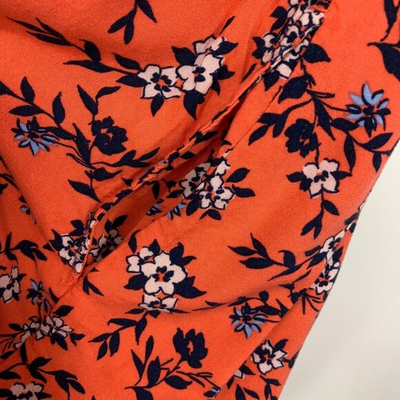 Time and Tru Dress Floral Print V Neck Short Sleeve Pockets - Picture 7 of 10
